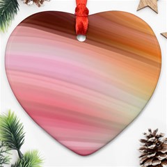 Gradient Brown, Green, Pink, Orange Heart Ornament (two Sides) by ConteMonfrey