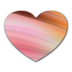 Gradient Brown, Green, Pink, Orange Heart Mousepad by ConteMonfrey