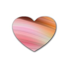 Gradient Brown, Green, Pink, Orange Rubber Heart Coaster (4 Pack) by ConteMonfrey