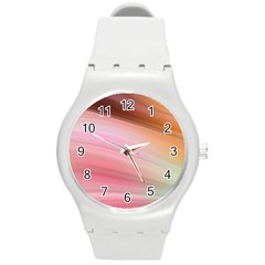 Gradient Brown, Green, Pink, Orange Round Plastic Sport Watch (m) by ConteMonfrey