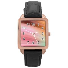 Gradient Brown, Green, Pink, Orange Rose Gold Leather Watch  by ConteMonfrey