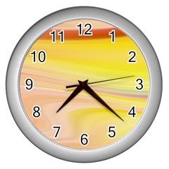 Gradient Orange, Red Wall Clock (silver) by ConteMonfrey