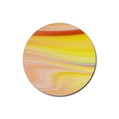 Gradient Orange, Red Rubber Coaster (round) by ConteMonfrey