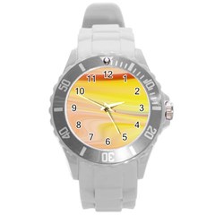 Gradient Orange, Red Round Plastic Sport Watch (l) by ConteMonfrey