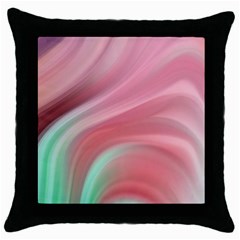 Gradient Pink Green Throw Pillow Case (black) by ConteMonfrey