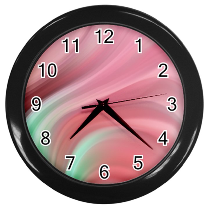 Gradient pink green Wall Clock (Black)