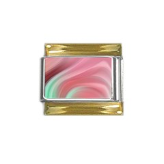 Gradient Pink Green Gold Trim Italian Charm (9mm) by ConteMonfrey