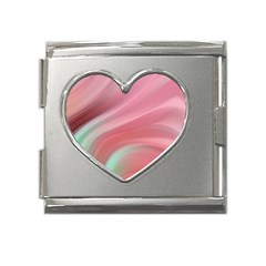 Gradient Pink Green Mega Link Heart Italian Charm (18mm) by ConteMonfrey