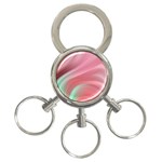 Gradient pink green 3-Ring Key Chain Front