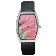 Gradient Pink Green Barrel Style Metal Watch by ConteMonfrey