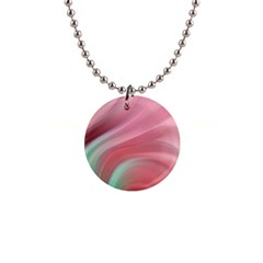 Gradient Pink Green 1  Button Necklace by ConteMonfrey