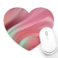 Gradient Pink Green Heart Mousepad by ConteMonfrey