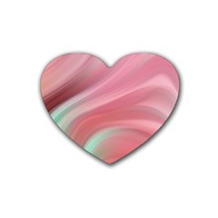 Gradient Pink Green Rubber Coaster (heart) by ConteMonfrey