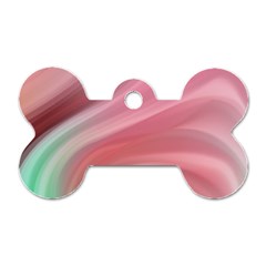 Gradient Pink Green Dog Tag Bone (one Side) by ConteMonfrey