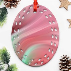 Gradient Pink Green Ornament (oval Filigree) by ConteMonfrey