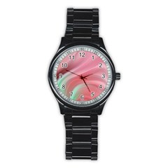 Gradient Pink Green Stainless Steel Round Watch by ConteMonfrey