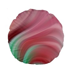 Gradient Pink Green Standard 15  Premium Flano Round Cushions