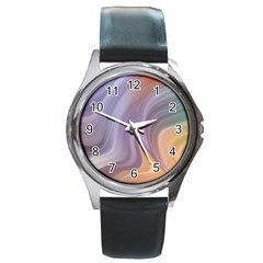 Gradient Purple Orange Round Metal Watch by ConteMonfrey