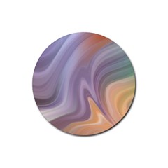 Gradient Purple Orange Rubber Round Coaster (4 Pack) by ConteMonfrey