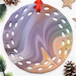 Gradient purple orange Round Filigree Ornament (Two Sides) Front