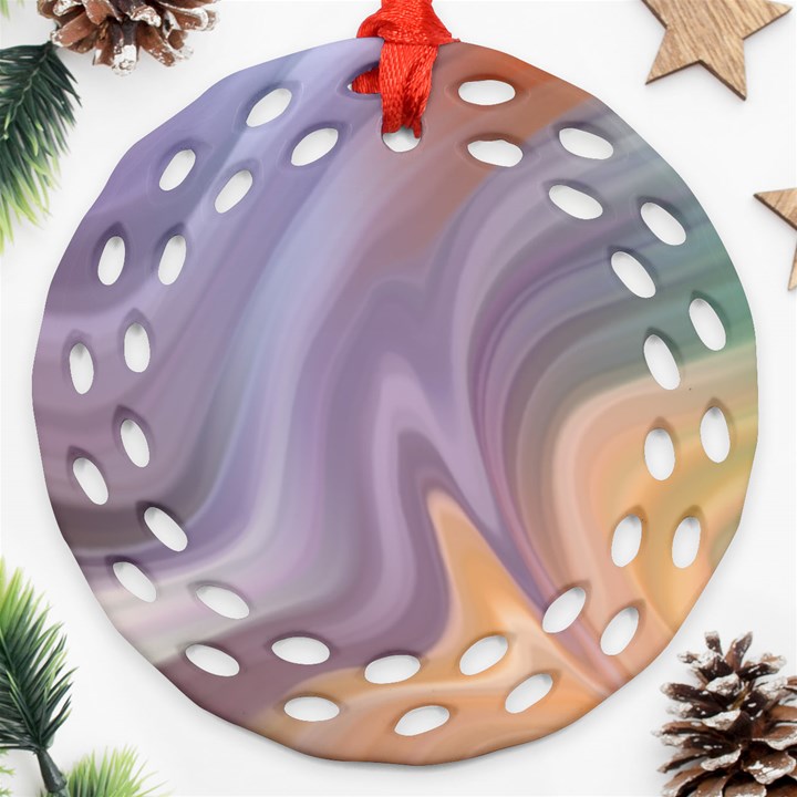 Gradient purple orange Round Filigree Ornament (Two Sides)