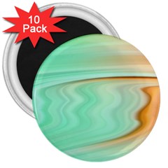 Gradient Green Orange 3  Magnets (10 Pack)  by ConteMonfrey