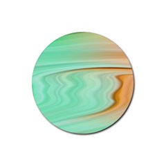 Gradient Green Orange Rubber Coaster (round) by ConteMonfrey