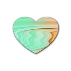 Gradient Green Orange Rubber Coaster (heart) by ConteMonfrey