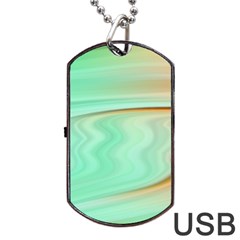 Gradient Green Orange Dog Tag Usb Flash (one Side) by ConteMonfrey