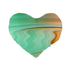 Gradient Green Orange Standard 16  Premium Heart Shape Cushions by ConteMonfrey