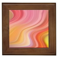 Gradient Pink Yellow Framed Tile by ConteMonfrey