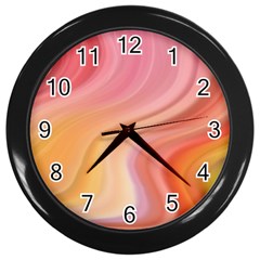 Gradient Pink Yellow Wall Clock (black) by ConteMonfrey