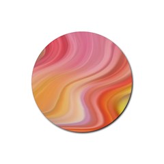 Gradient Pink Yellow Rubber Coaster (round) by ConteMonfrey