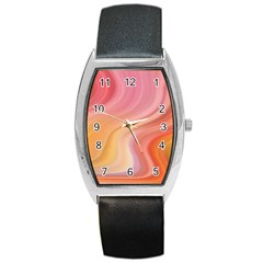 Gradient Pink Yellow Barrel Style Metal Watch by ConteMonfrey