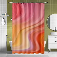 Gradient Pink Yellow Shower Curtain 48  X 72  (small)  by ConteMonfrey