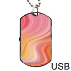 Gradient Pink Yellow Dog Tag Usb Flash (two Sides) by ConteMonfrey