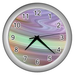 Gradient Blue Green Wall Clock (silver) by ConteMonfrey