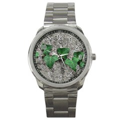 Vine On Damaged Wall Photo Sport Metal Watch by dflcprintsclothing