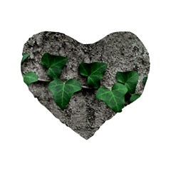 Vine On Damaged Wall Photo Standard 16  Premium Flano Heart Shape Cushions by dflcprintsclothing