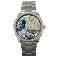 Wave Sea Ocean Splash Water Surf Foam Movement Sport Metal Watch by Wegoenart