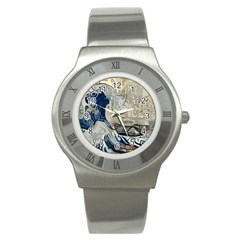 Wave Sea Ocean Splash Water Surf Foam Movement Stainless Steel Watch by Wegoenart