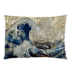 Wave Sea Ocean Splash Water Surf Foam Movement Pillow Case by Wegoenart