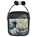 Wave Sea Ocean Splash Water Surf Foam Movement Girls Sling Bag Front