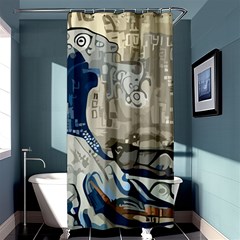 Wave Sea Ocean Splash Water Surf Foam Movement Shower Curtain 36  X 72  (stall)  by Wegoenart