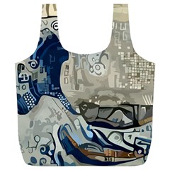 Wave Sea Ocean Splash Water Surf Foam Movement Full Print Recycle Bag (xl) by Wegoenart