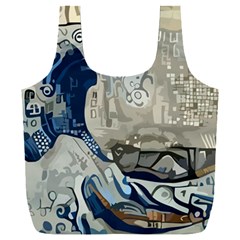 Wave Sea Ocean Splash Water Surf Foam Movement Full Print Recycle Bag (xxxl) by Wegoenart