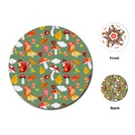 Autumn Seamless Background Leaves Wallpaper Texture Playing Cards Single Design (Round) Front