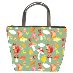 Autumn Seamless Background Leaves Wallpaper Texture Bucket Bag by Wegoenart