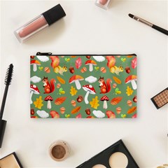 Autumn Seamless Background Leaves Wallpaper Texture Cosmetic Bag (small) by Wegoenart