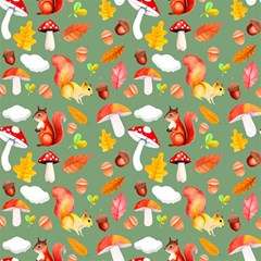 Autumn Seamless Background Leaves Wallpaper Texture Play Mat (square) by Wegoenart